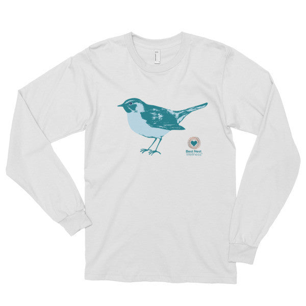 Long sleeve blue bird t-shirt
