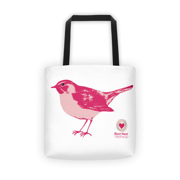 Tote bag Pink Bird