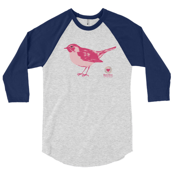 3/4 sleeve raglan pinkbird