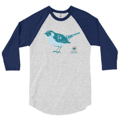 3/4 sleeve raglan bluebird